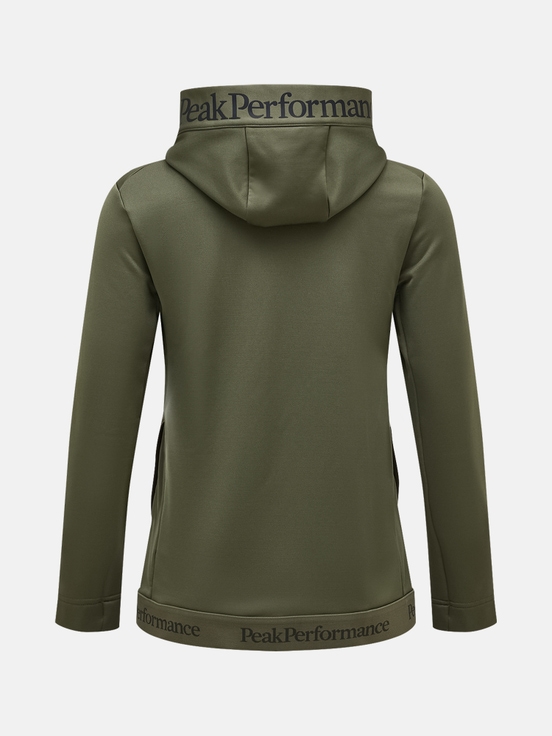 Olive Women Peak Performance Rider Tech Zip Hood Midlayers | US-TKZPG3950