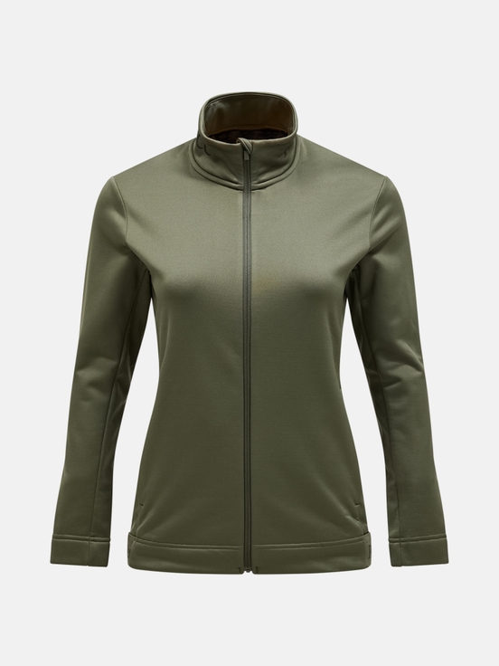 Olive Women Peak Performance Rider Tech Zip Midlayers | US-KBUON8921