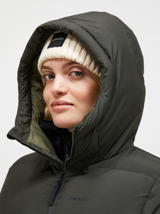 Olive Women Peak Performance Rivel Puffer Down Jacket | US-REITU1368