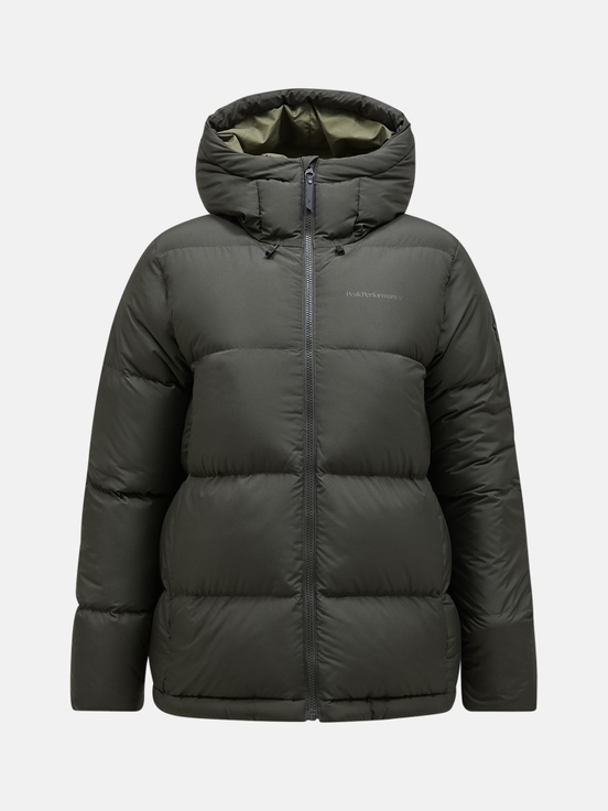 Olive Women Peak Performance Rivel Puffer Down Jacket | US-REITU1368