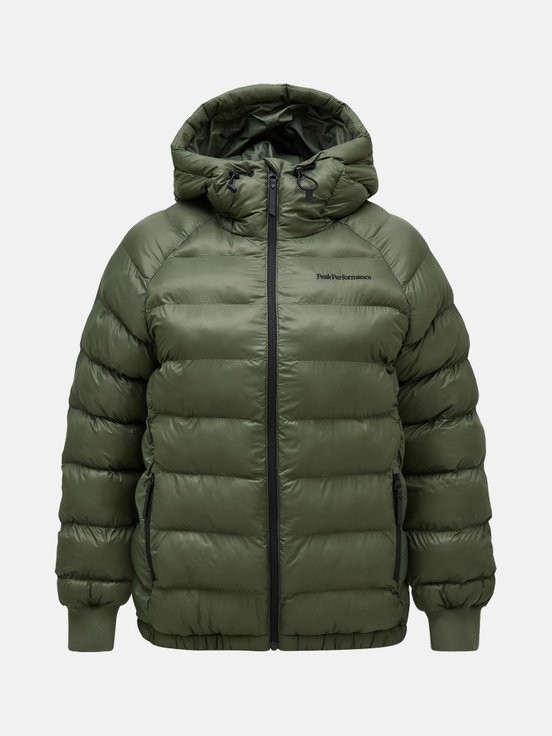 Olive Women Peak Performance Tomic Insulated Hood Winter Jacket | US-ISWKH4580