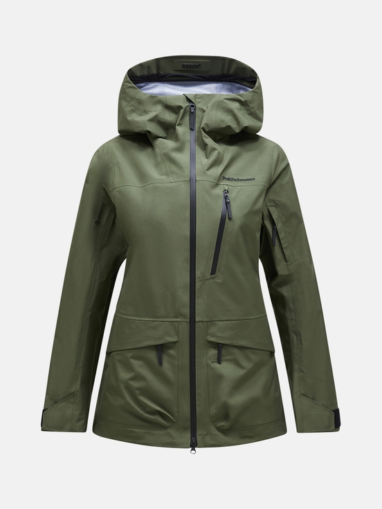 Olive Women Peak Performance Vertical Gore-tex 3l Shell Ski Jacket | US-EYZXK8435