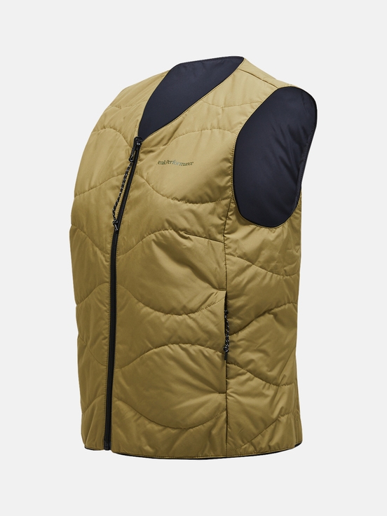 Olive / Black Women Peak Performance Insulated Reversible Vest | US-VXUMI8275