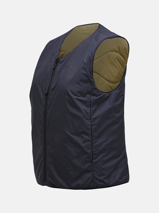 Olive / Black Women Peak Performance Insulated Reversible Vest | US-VXUMI8275