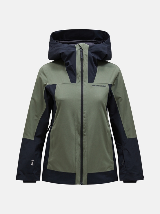 Olive / Black Women Peak Performance Rider Tech Insulated Ski Jacket | US-ZUDIY4235