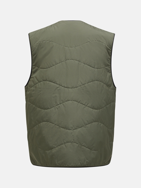 Olive / Dark Blue Men Peak Performance Insulated Reversible Vest | US-EQUZI3079