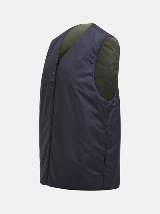 Olive / Dark Blue Men Peak Performance Insulated Reversible Vest | US-EQUZI3079