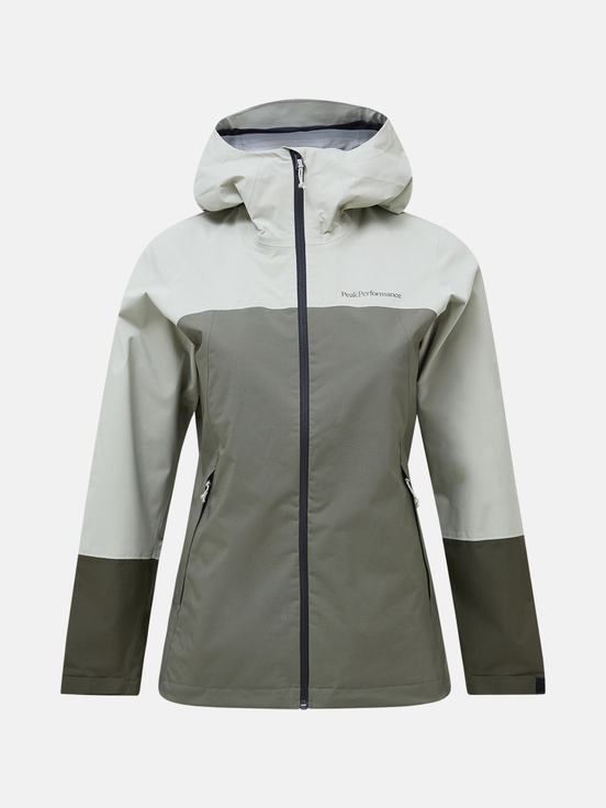 Olive / Light Green Women Peak Performance Trail Hipe Shell Jacket | US-ISDCX9571