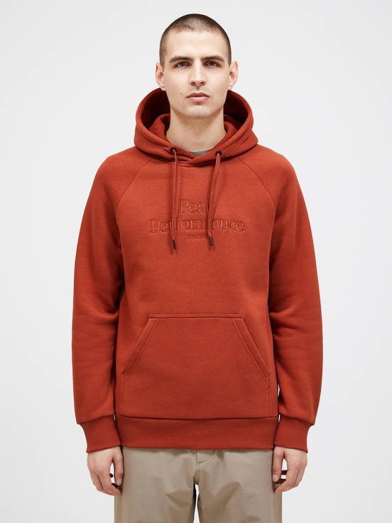 Orange Brown Men Peak Performance Original Hoodie | US-JDOWC0256