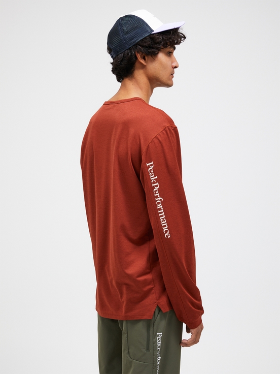 Orange Brown Men Peak Performance Trail Longsleeve T-shirt | US-UNICB7859