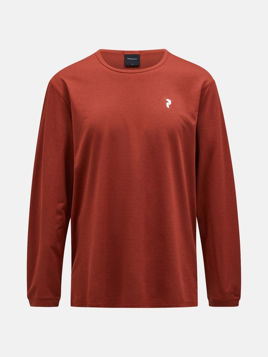 Orange Brown Men Peak Performance Trail Longsleeve T-shirt | US-UNICB7859