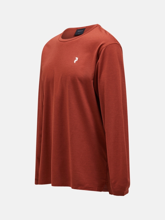 Orange Brown Men Peak Performance Trail Longsleeve T-shirt | US-UNICB7859