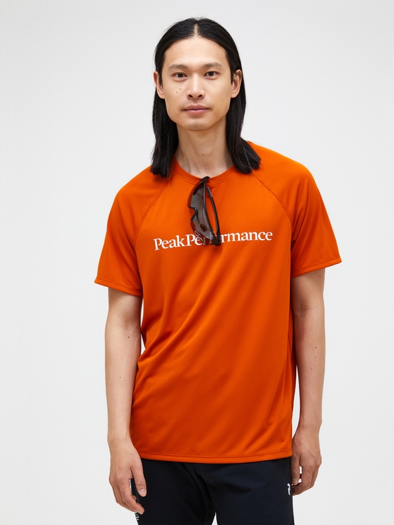 Orange Men Peak Performance Active T-shirt | US-XSHWL5271