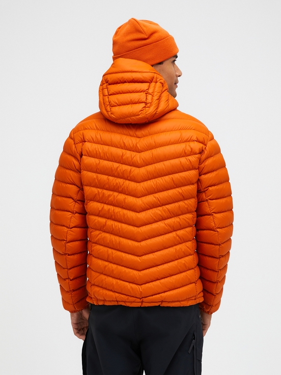 Orange Men Peak Performance Frost Hood Down Jacket | US-DSJQW5738