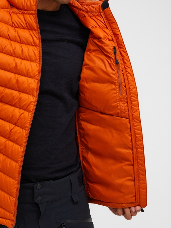 Orange Men Peak Performance Frost Hood Down Jacket | US-DSJQW5738