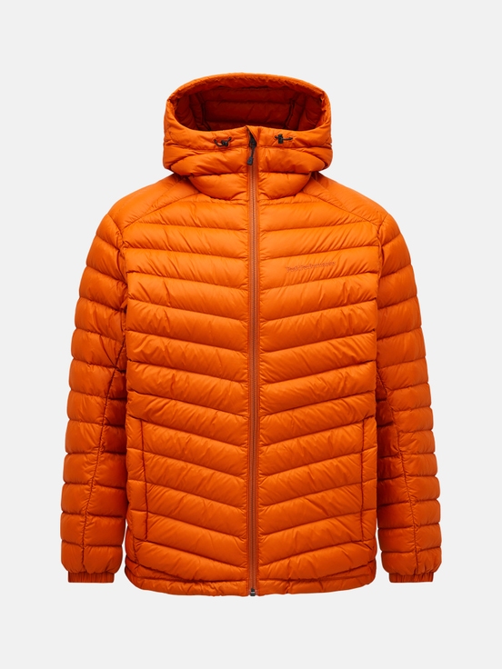 Orange Men Peak Performance Frost Hood Down Jacket | US-DSJQW5738