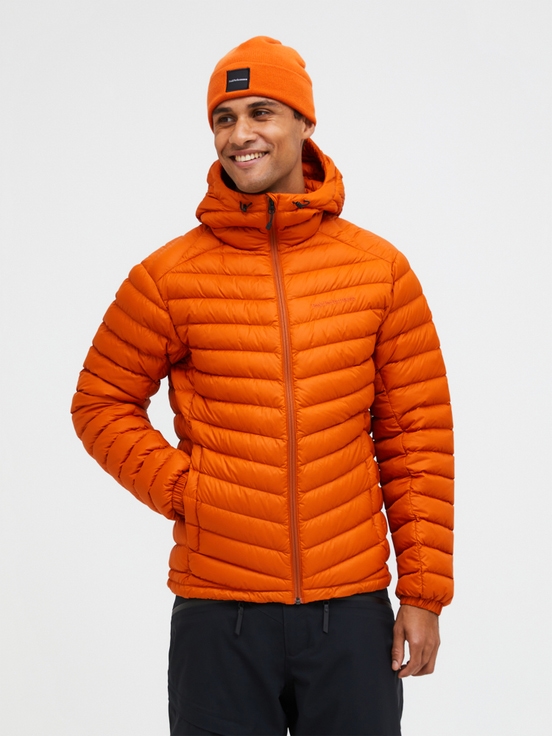 Orange Men Peak Performance Frost Hood Down Jacket | US-DSJQW5738