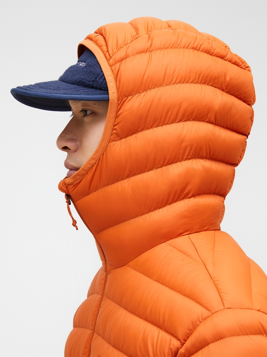 Orange Men Peak Performance Liner Hood Down Jacket | US-WUIVP9406