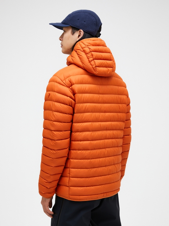 Orange Men Peak Performance Liner Hood Down Jacket | US-WUIVP9406