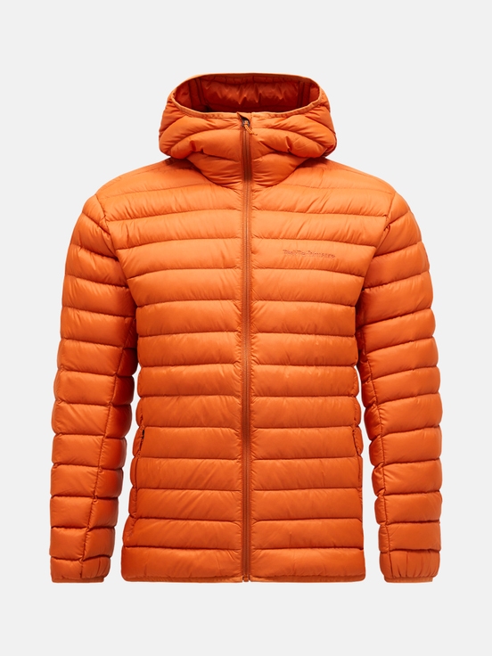 Orange Men Peak Performance Liner Hood Down Jacket | US-WUIVP9406