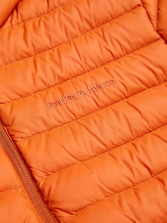 Orange Men Peak Performance Liner Hood Down Jacket | US-WUIVP9406