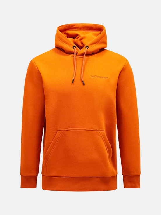 Orange Men Peak Performance Original Small Logo Hood Hoodie | US-SELKD8392