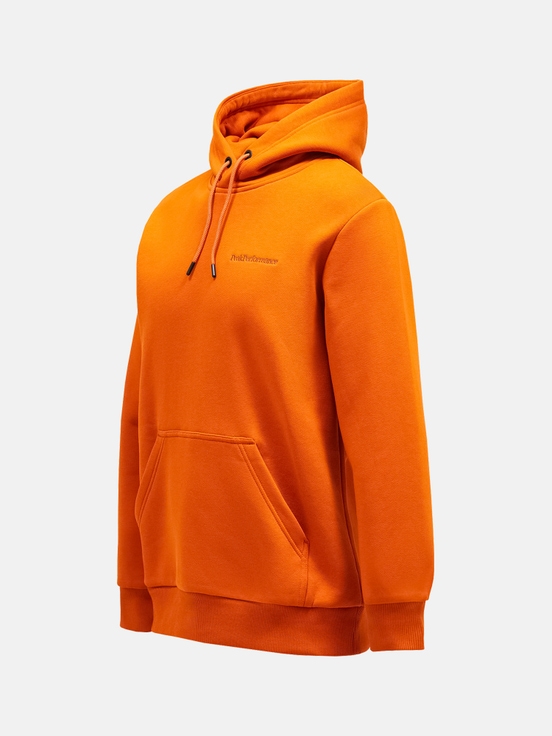 Orange Men Peak Performance Original Small Logo Hood Hoodie | US-SELKD8392