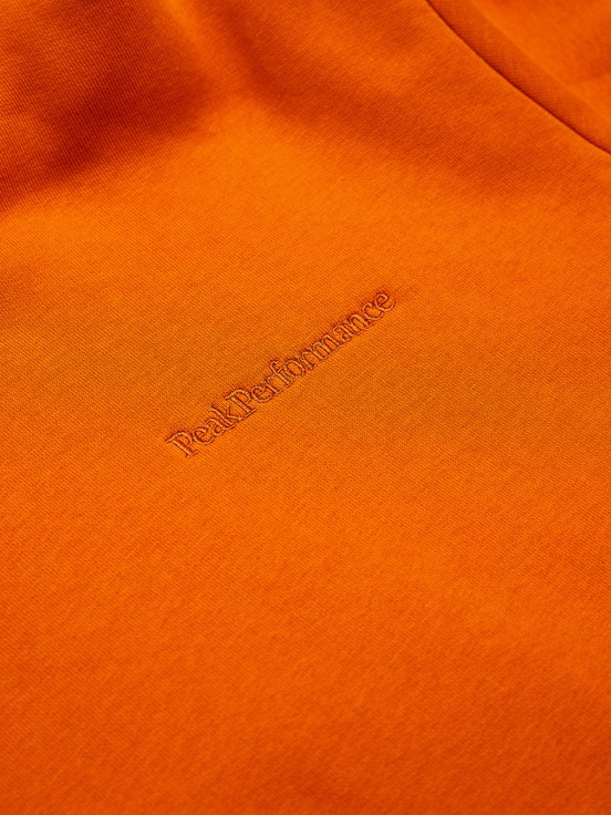 Orange Men Peak Performance Original Small Logo Hood Hoodie | US-SELKD8392