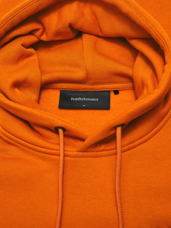 Orange Men Peak Performance Original Small Logo Hood Hoodie | US-SELKD8392