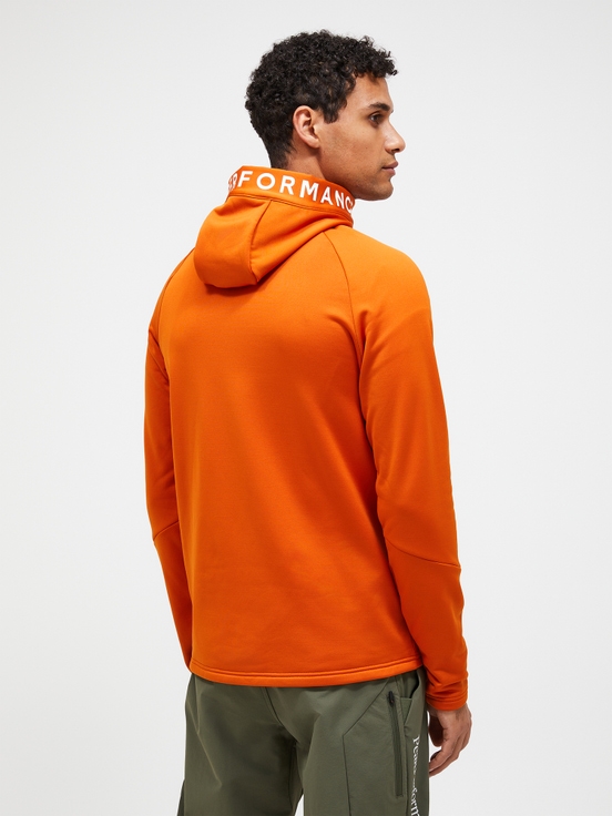 Orange Men Peak Performance Rider Zip Hood Midlayers | US-MUCBN0749