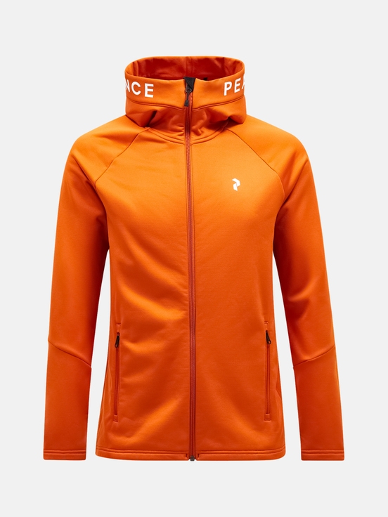 Orange Men Peak Performance Rider Zip Hood Midlayers | US-MUCBN0749