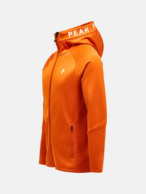 Orange Men Peak Performance Rider Zip Hood Midlayers | US-MUCBN0749