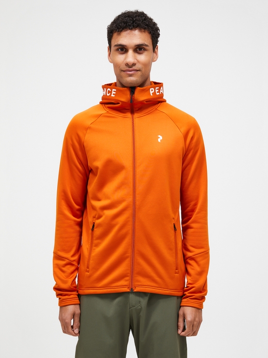 Orange Men Peak Performance Rider Zip Hood Midlayers | US-MUCBN0749