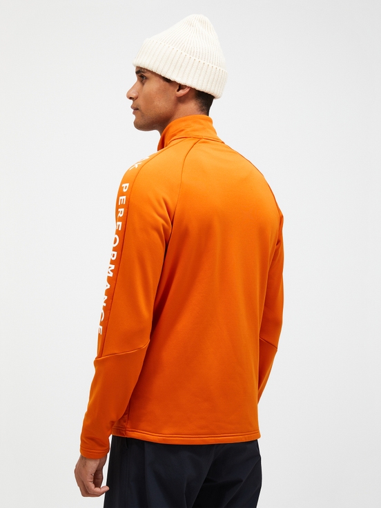 Orange Men Peak Performance Rider Zip Midlayers | US-AXPEN2764