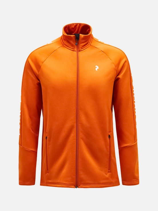 Orange Men Peak Performance Rider Zip Midlayers | US-AXPEN2764