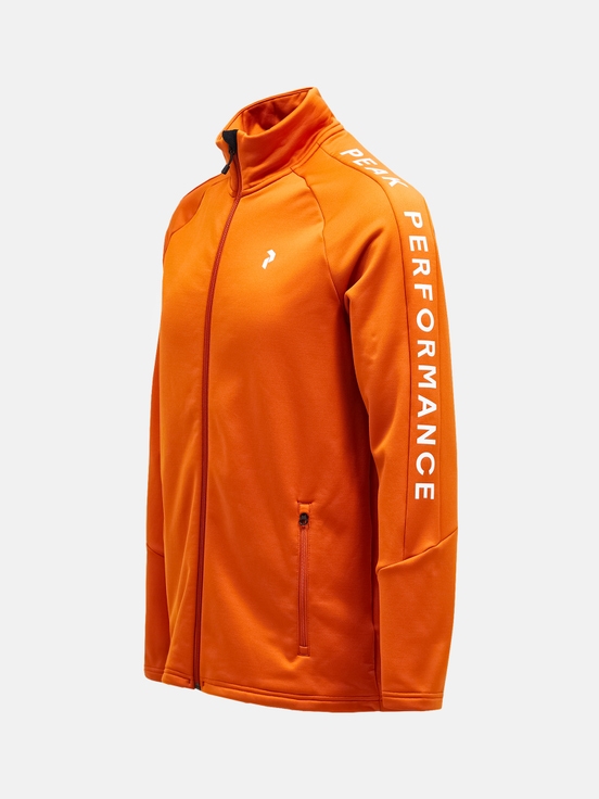 Orange Men Peak Performance Rider Zip Midlayers | US-AXPEN2764