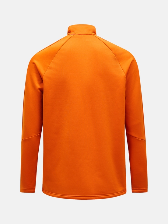 Orange Men Peak Performance Rider Zip Midlayers | US-AXPEN2764