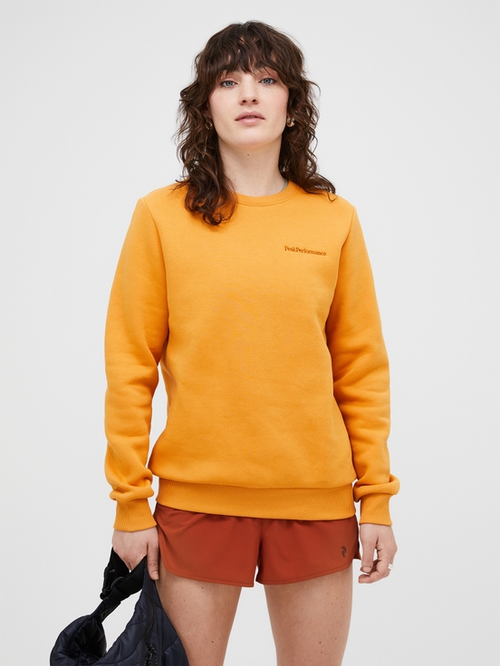 Orange Women Peak Performance Original Small Logo Crew Sweatshirt | US-REWPU5041