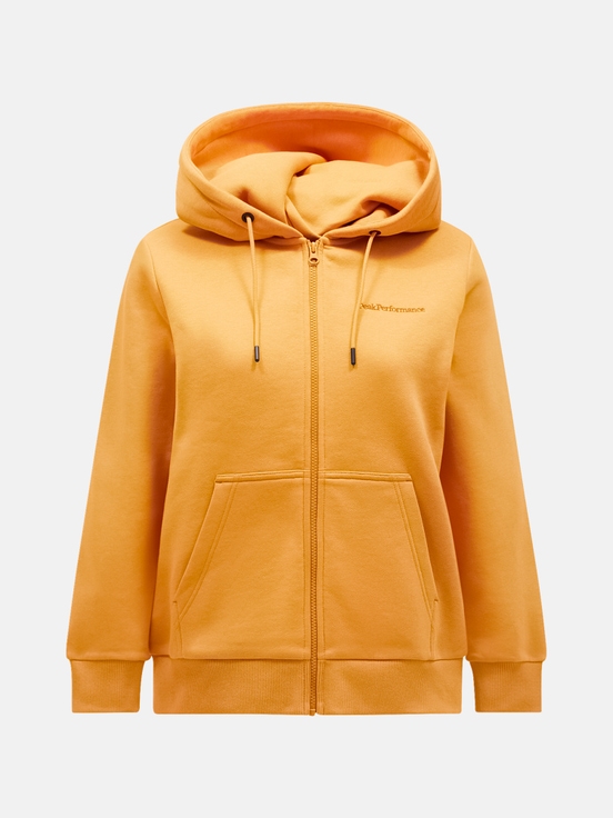 Orange Women Peak Performance Original Small Logo Zip Hoodie | US-DQMIT0716