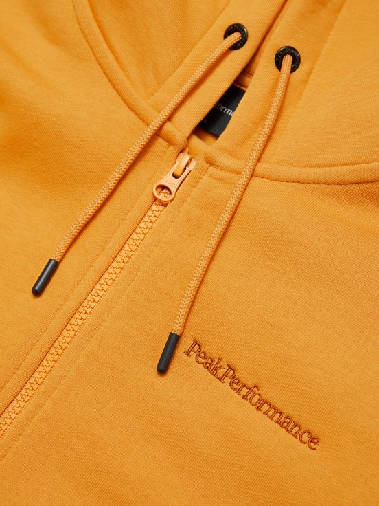 Orange Women Peak Performance Original Small Logo Zip Hoodie | US-DQMIT0716