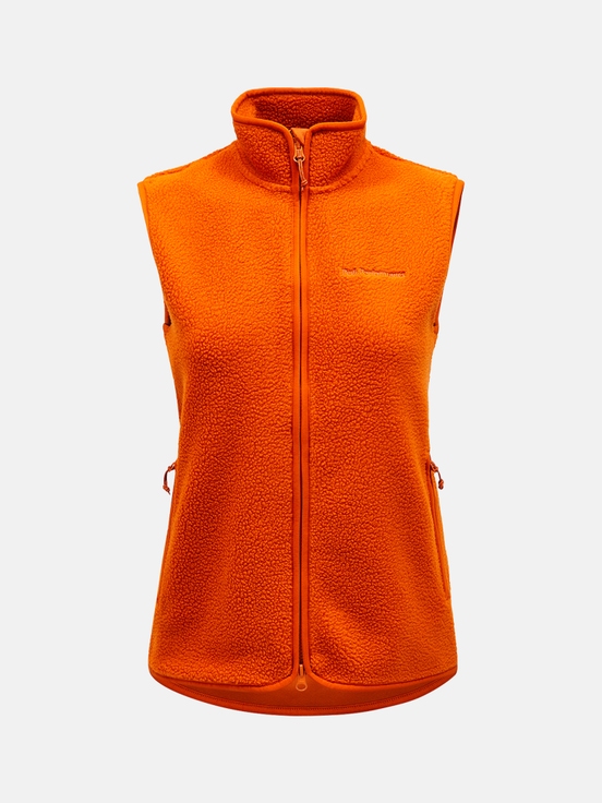 Orange Women Peak Performance Pile Vest | US-UWELR0982