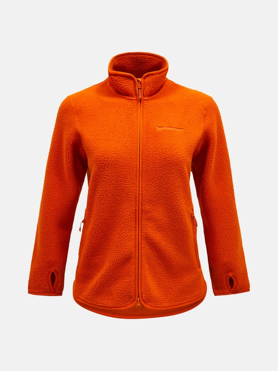 Orange Women Peak Performance Pile Zip Fleece Jacket | US-WCTZM3048