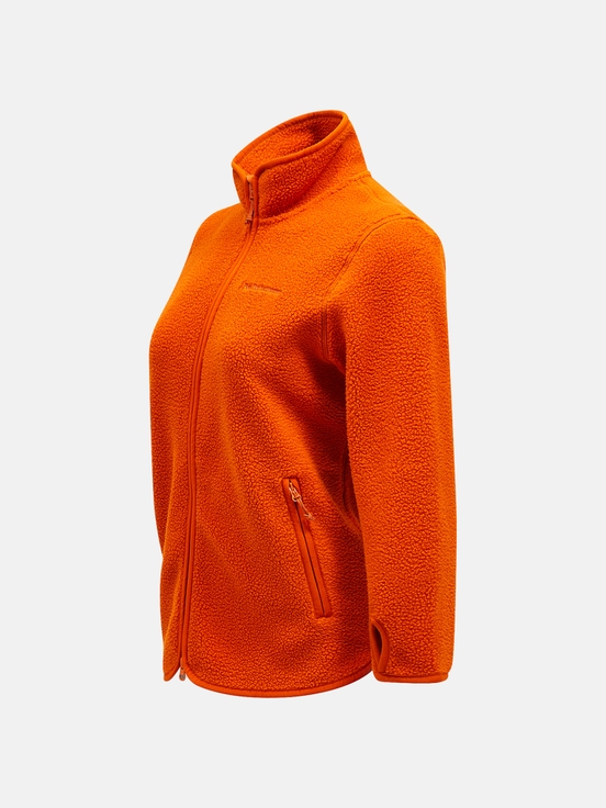 Orange Women Peak Performance Pile Zip Fleece Jacket | US-WCTZM3048