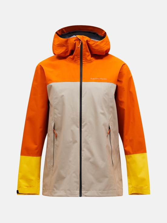 Orange / Khaki / Yellow Men Peak Performance Trail Hipe Shell Jacket | US-DLPKI1563