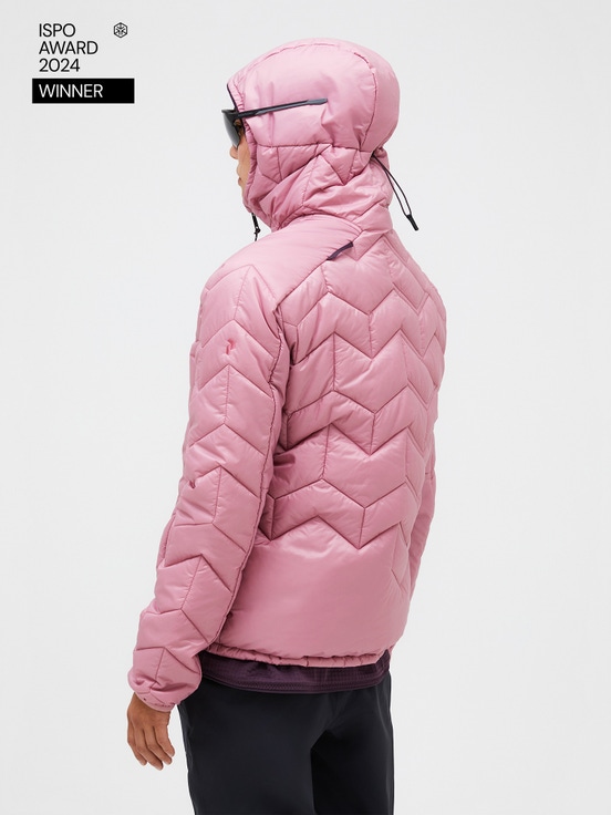 Pink Women Peak Performance Elevate Hood Winter Jacket | US-SQDHX6782