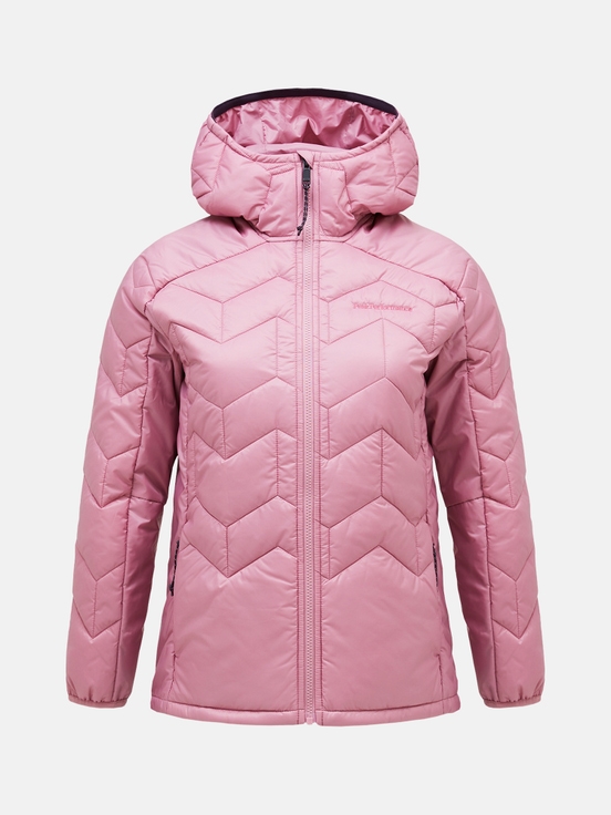 Pink Women Peak Performance Elevate Hood Winter Jacket | US-SQDHX6782