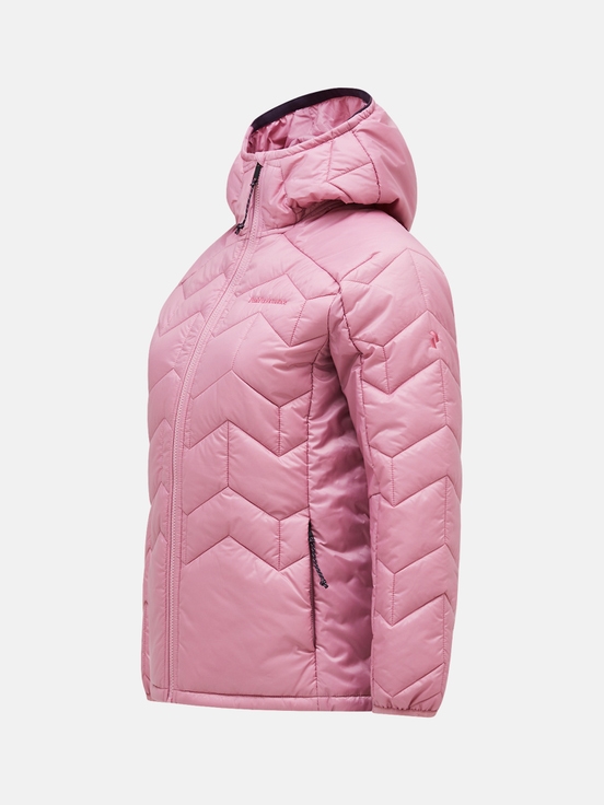 Pink Women Peak Performance Elevate Hood Winter Jacket | US-SQDHX6782