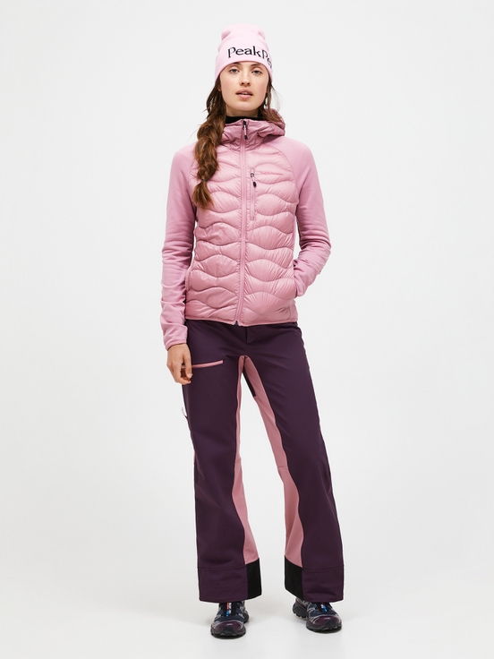 Pink Women Peak Performance Helium Hybrid Hood Down Jacket | US-EZVQM6410