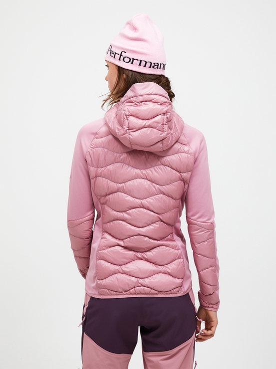 Pink Women Peak Performance Helium Hybrid Hood Down Jacket | US-EZVQM6410