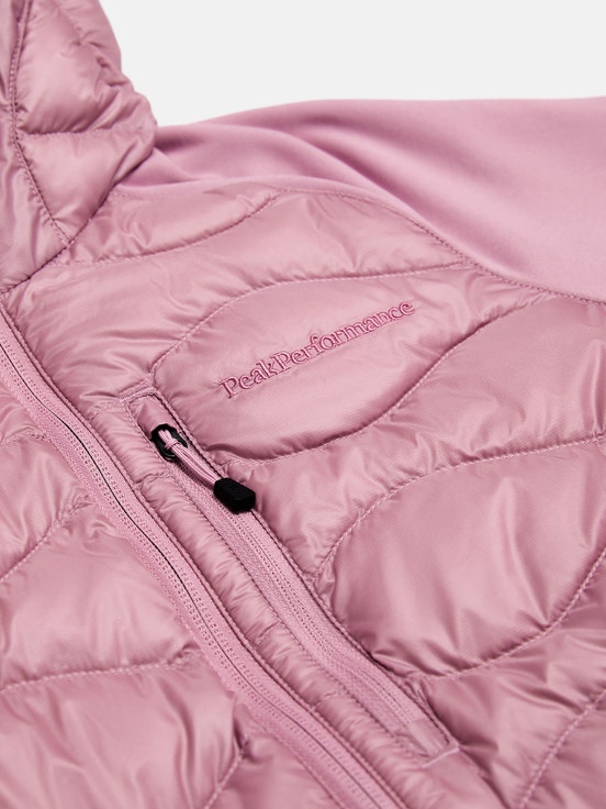 Pink Women Peak Performance Helium Hybrid Hood Down Jacket | US-EZVQM6410